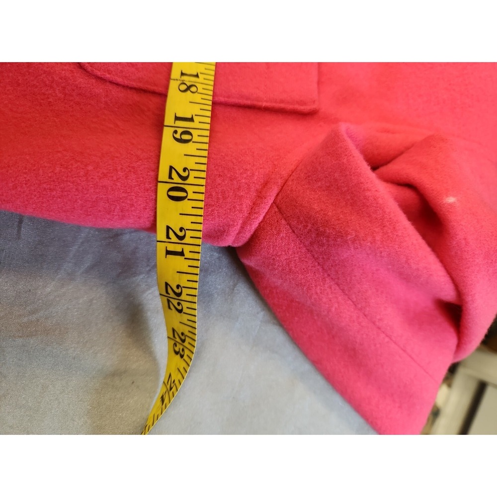 Vintage NEIMAN MARCUS Jacket Coat 100% Wool Size M Pink Lined Pocket USA - Picture 7 of 8